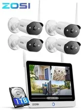 ZOSI 8CH NVR 2K WiFi6 Outdoor wifi Security Camera System Outdoor Two Way Audio