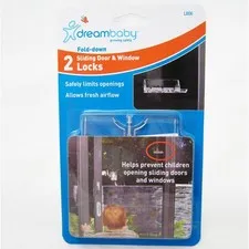 2 Dreambaby Sliding Door Window Locks Gate Glass Stops Blocks Guard Kids Safety