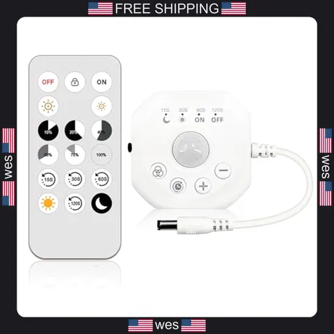 PIR Motion Sensor LED Controller with Remote for LED Strip Lights DC5-24V