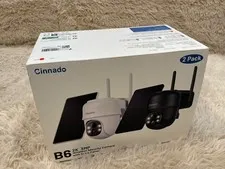 Cinnado B6 2-Pack 2K/3MP Wireless Outdoor Security Cameras with Solar BRAND NEW