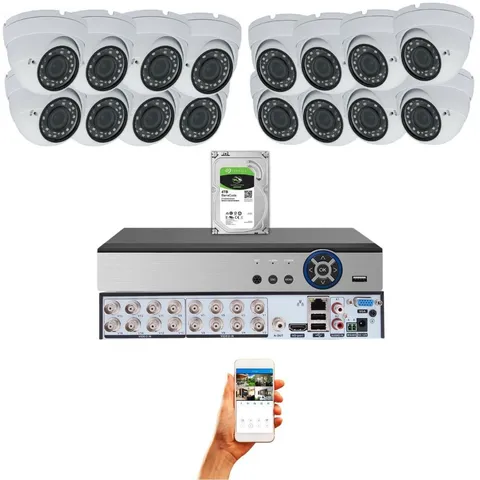 Evertech 16 Channel H265 DVR 16x 1080p CCTV Security Camera System Set w 4TB HDD