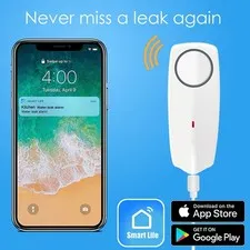 Tuya Smart Water Leak Sensor Wifi Voice Remote Control for Alexa & Google Home