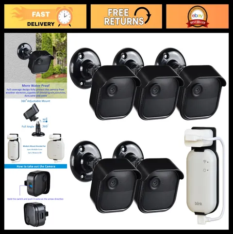 5-Pack Weatherproof Camera Mounts for Blink Outdoor 4/2K+ - 360° Adjustable Brac