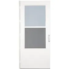 Larson 81 In. H X 36 In. W Vinyl/Wood White Mid-View Reversible Self-Storing Sto