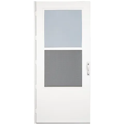Larson 81 In. H X 36 In. W Vinyl/Wood White Mid-View Reversible Self-Storing Sto