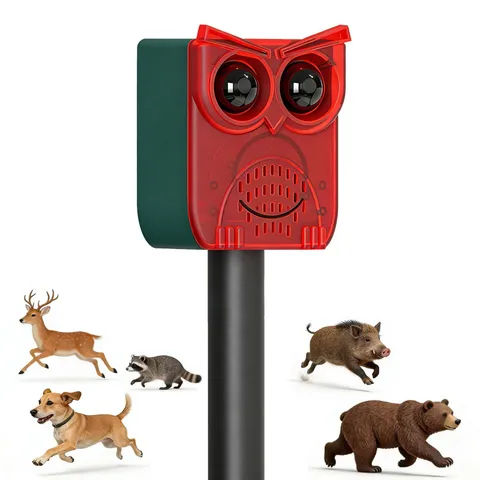 Solar Motion Sensor Alarm Outdoor Dog Barking Alarm with 129dB Loud
