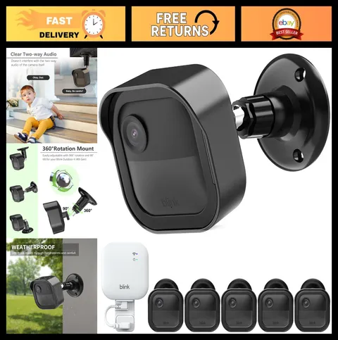 Weatherproof Camera Mount for Blink Outdoor 4 & 2K+ | 5 Pack Adjustable 360° Hou