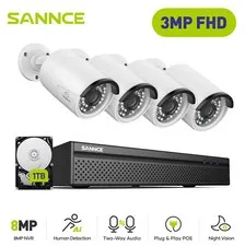 SANNCE 4K 8CH NVR 3MP POE Security IP Camera System Two Way Audio AI Detect 1TB