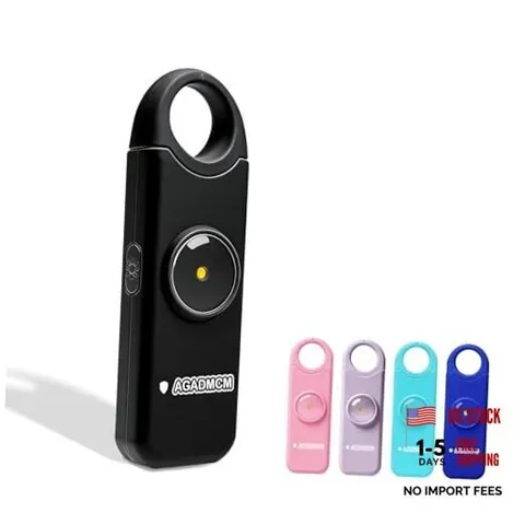 Rechargeable Personal Safety Alarm, 130dB Emergency Siren with Charcoal Black