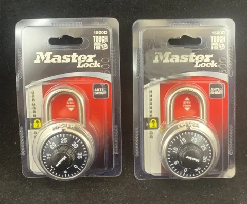 Master Lock 1500D (Lot Of 2) Anti Shim 3 Digit Combination Lock New Sealed