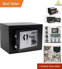 Durable Mini Security Safe Box with Anti-theft Alarm & Wall Mount Capability