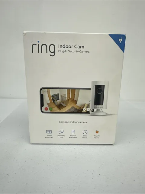 Ring Indoor Cam, Plug-In Security Camera - New Box Wear