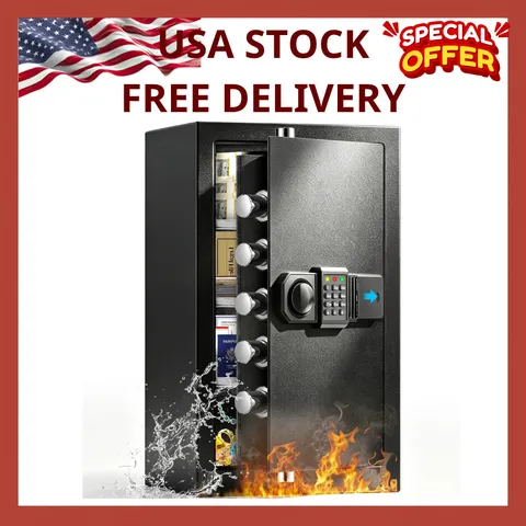 Large Fireproof Waterproof Safe | 6.5 Cuft, 1800°F Protection, Anti-Theft Alarm