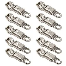 10-Pack Nickel Plated Quick Release Panic Snap with Fixed-Eye, Panic Snap Quick