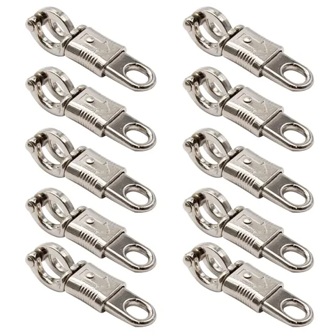 10-Pack Nickel Plated Quick Release Panic Snap with Fixed-Eye, Panic Snap Quick
