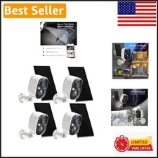 Ultra HD 2K Wireless Outdoor Security Cameras - Solar Powered with 2-Way Audio