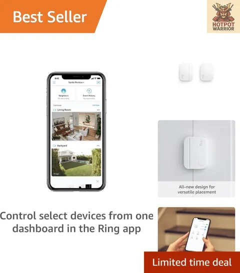 Smart 2-Pack Contact Sensors: Easy Installation, Long Battery Life & Alerts
