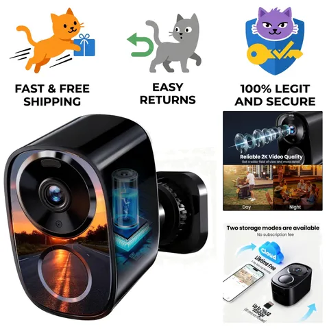 2026 Enhanced 2K UHD Wireless Outdoor Security Camera | Free Cloud & SD Storage