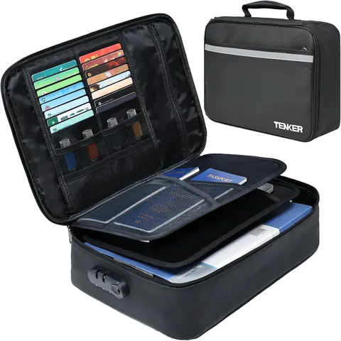 Document Bag with Lock, Fireproof File Storage Case with Water-Resistant,  Organ