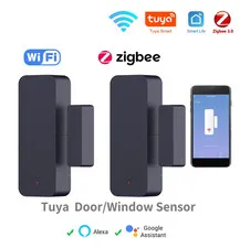 Tuya Zigbee Wifi Door Sensor Window Entry Sensor Security Burglar Magnetic 