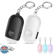 Hion Personal Safety Alarm for Women, 2 Pack Rechargeable 130dB Self Defense 