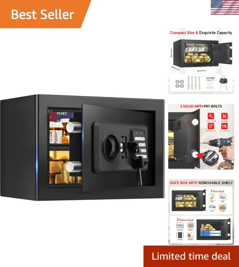 1.0 Cub Small Safes for Home Use Fire and Water Proof, Digital Security Fire ...