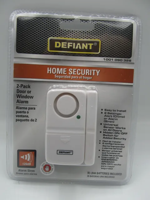 Defiant Home Security 2-Pack Door or Window Alarm 120dB Alarm Siren White NEW