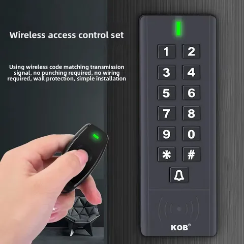 wireless access control system, wire-free card and password integrated machine, 