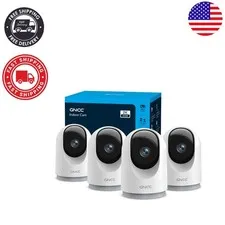 4-Pack 2K Indoor Security Cameras with 360° Motion Detection & Night Vision