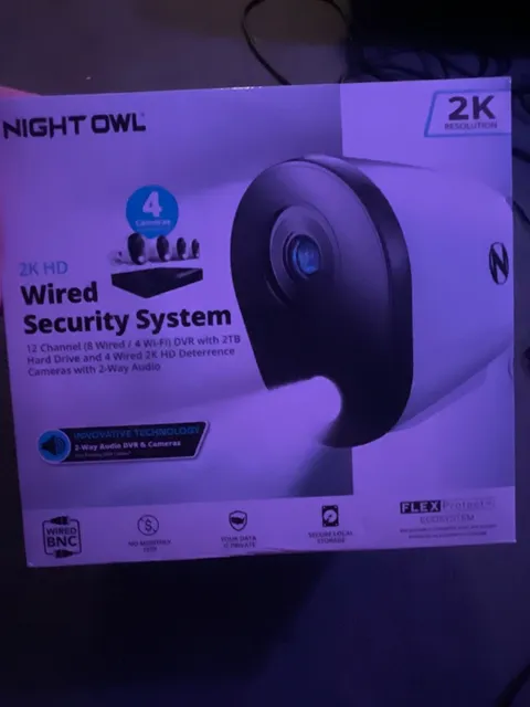 Night Owl 12-Channel 2K Wired DVR Security Camera System with 2 TB Hard Drive -
