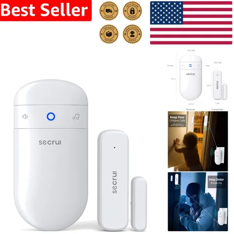 Home Business Door Open Alarm 500FT Wireless Chime Entry Alert System Kid Safe