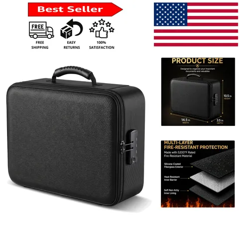 Water-Resistant Fireproof Soft-Shell Organizer for Home & Travel Essentials