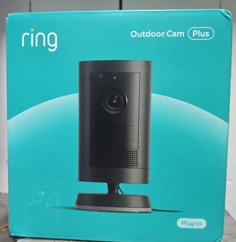 Ring Outdoor Cam Plus (Plug-In) | 1080p HD | Motion Alerts | New Sealed