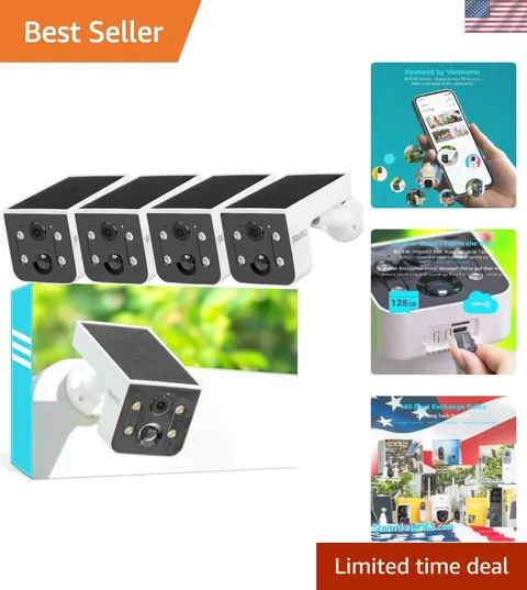 Vicohome 4CG6L 2K Solar Security Camera - Wireless Outdoor Protection, No NVR