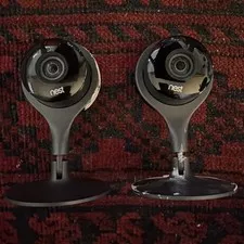 Google Nest Cam Indoor Security Camera A0005 1st Gen W/Stand - No Cord Lot Of 2