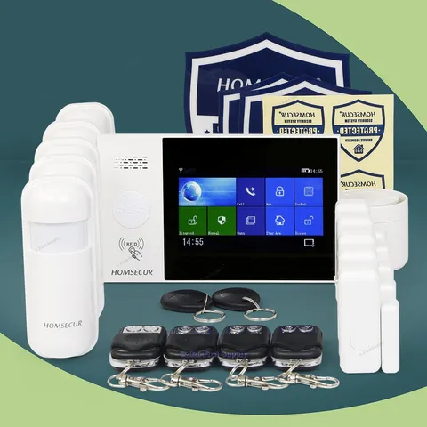 HOMSECUR Wireless WIFI 4G RFID LCD Burglar Alarm System Touch Screen
