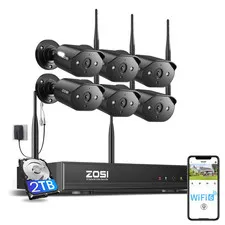 3MP Wireless Security Camera System with Audio,  2K Plug-In Outdoor Smart Wifi C
