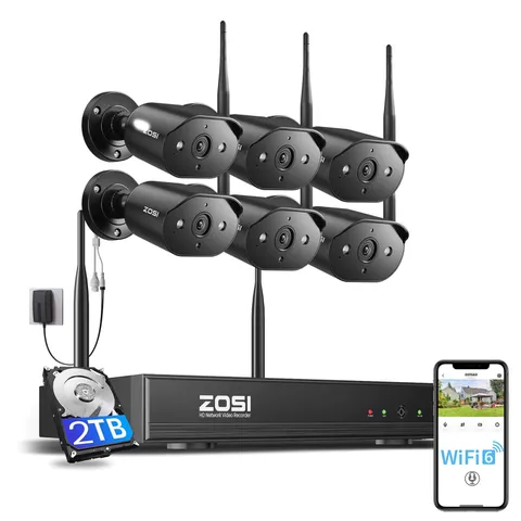 3MP Wireless Security Camera System with Audio,  2K Plug-In Outdoor Smart Wifi C