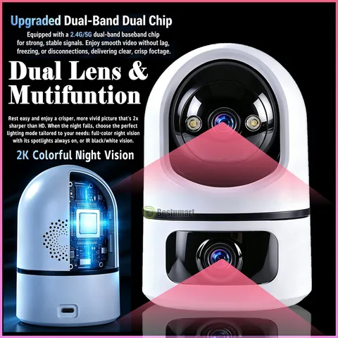 2K WiFi Security Camera Zoom Pan/Tilt Remote Control Camera Motion Detection