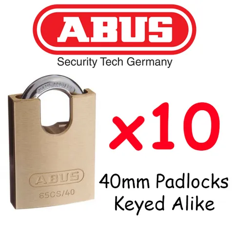 ABUS  Padlocks KEYED ALIKE  40mm concealed Shackle x10  BULK LOT High quality