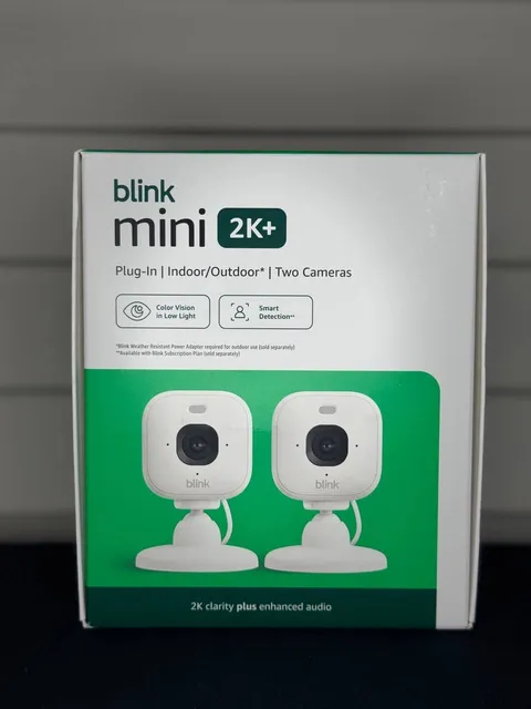 Brand New Blink Mini 2K+ Security Camera System 2-Pack White Indoor/Outdoor Plug