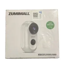 Wireless WiFi Outdoor Security Camera Zumimall F5 White Battery Powered NEW