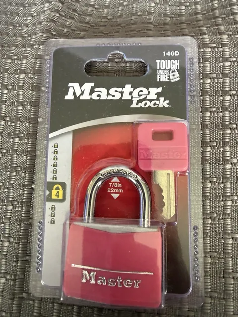 New Pink Master Lock Tough Under Fire Lock With 1 Padlocks And 2 Keys