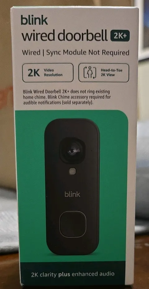 Blink - Wired Doorbell 2K+ Head-to-Toe 2K video doorbell, continuous hardwi...