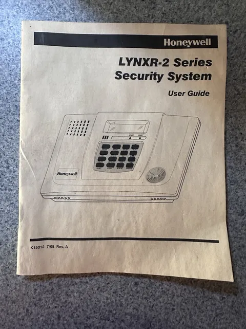 Honeywell LYNXR-2 Instructions Series Security Control Panel Home Alarm System
