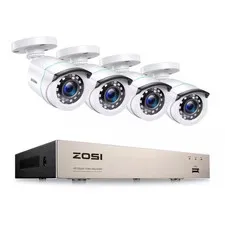 8-Channel H.265+ 2MP DVR Home Security Camera System with 4 1080P Wired Outdoor