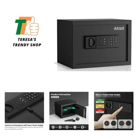 0.8 Cubic Feet Cabinet Safe Box with Digital Password & Keys Electronic Secur...