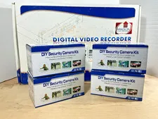 DIY Security Camera Kit 4 Channel DVR System 4 Cameras Wireless Receiver