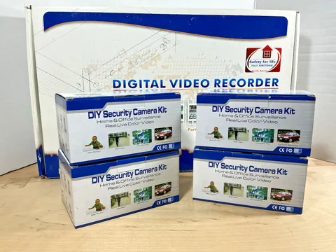 DIY Security Camera Kit 4 Channel DVR System 4 Cameras Wireless Receiver
