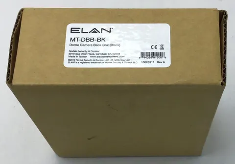New ELAN MT-DBB-BK Dome Camera Back Box (Black)  r184